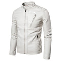 Men Stand Collar Moto Leather Jackets Slim Fit Leather Coats High Quality Male Fashion Spring  Autumn Casual Leather Jackets 5XL