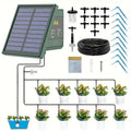 Solar Drip Irrigaton System,  Automatic Watering System with 300 Watering Programmes, Garden Watering Kit with 10M Hose&10 Drip Tips etc, Suitable for Vegetables/Potted Plants/Fruit Trees