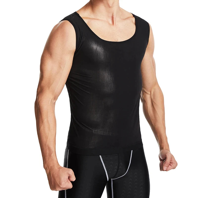 Men Sauna Sweat Vest Shapewear Hot Thermal Burning Fat Tops Waist Trainer Slimming Workout Weight Loss Body Shaper Exercise Suit