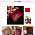 CONTACT'S Fashion Genuine Leather Women Wallet Bifold Card Holder Coin Purse Small Women's Purse Money Clip Men Pocket Wallets