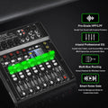 Fuluode 8-Channel Bluetooth Audio Mixer 4-Band EQ  Portable Sound Mixing Console USB Interface Live Recording Studio Karaoke