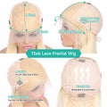 13x6 Lace Frontal Wig Brazilian Straight Human Hair Wig 2 Tone Dark Root 1B 613 Ombre Blonde Lace Front Wigs For Black Women 40"