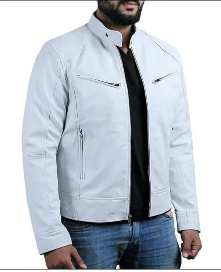 Business Style PU Leather Jacket Stand Collar Slim Fit Zipper Coat Multiple Colors Autumn New Arrival Fashion Urban Outerwear