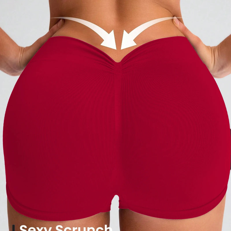 Women High Waist Seamless Yoga Shorts Scrunch Butt Lift Elastic Workout Biker Shorts Stretchy Tummy Control Gym Fitness Running