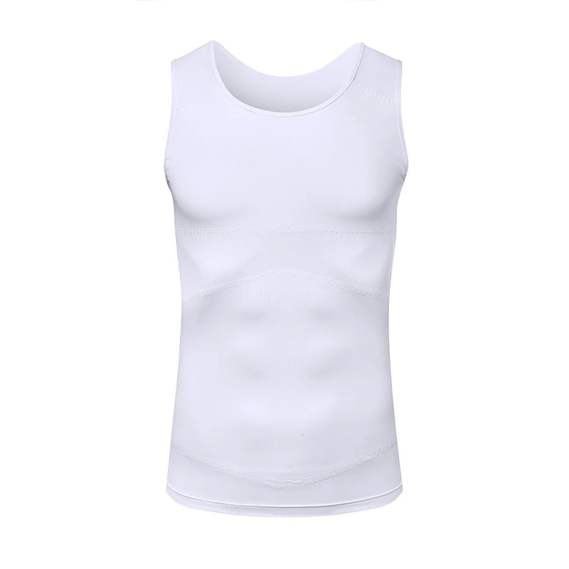 Men's Shapewear Tank Top Tummy Control Compression Vest Cool Fabric Slim Fit Undershirt Summer Gym Training Casual Daily