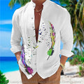 New men's shirt long-sleeved 3D printing flower pattern | SAMAG