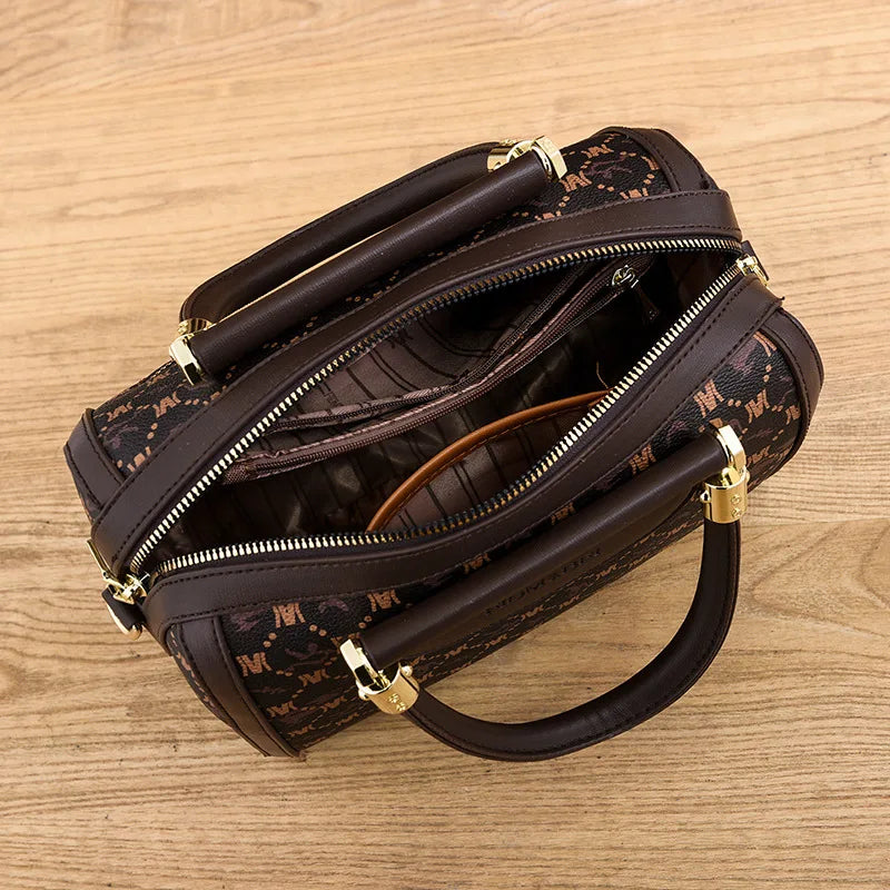 2025 New Fashion Boston Women'S Bag High Quality Printed Leather Pillow Bag  Shoulder Bags Handheld Classic Retro Crossbody Bag