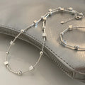 VENTFILLE 925 Sterling Silver Bead Geometry Necklace for Women Girl Korean Design Versatile Choker Jewelry - Visuel 3 | SAMAG