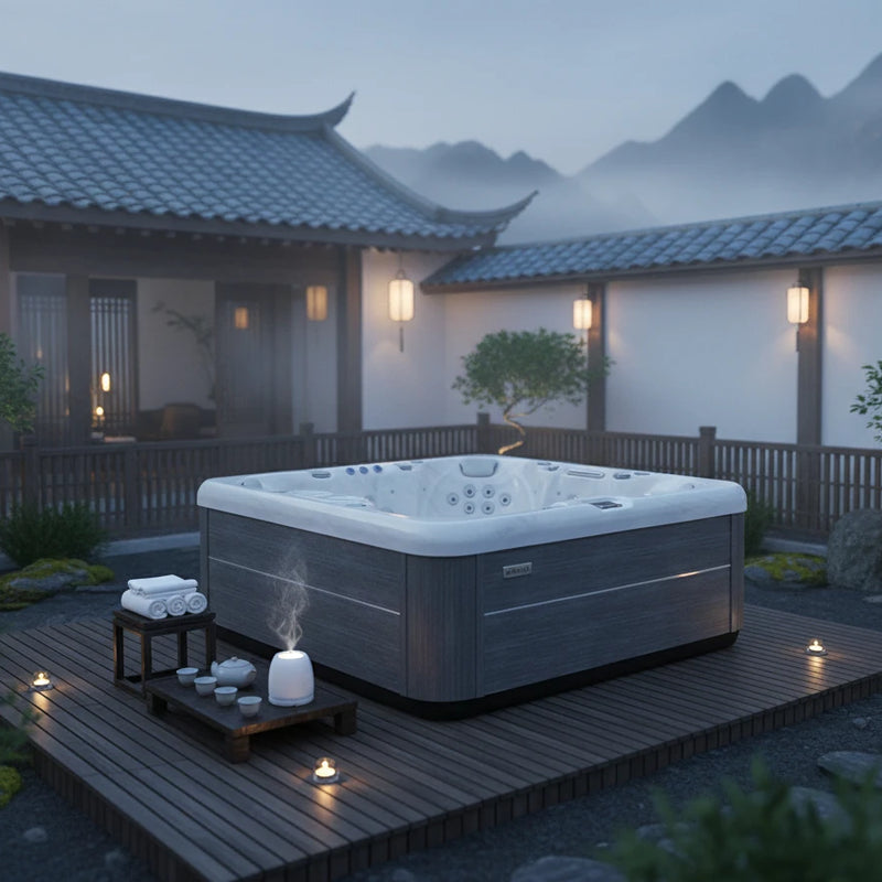 Commercial Hot Tub Spa Pool Outdoor Acrylic Jacuzzi with Massage Jets Suitable for Gardens Backyards and Patios