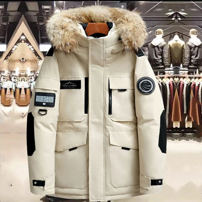 New Winter Men's Hooded Fur Collar Duck Down Coats | SAMAG