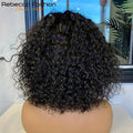 Jerry Curly Short Pixie Bob Cut Human Hair Wigs With Bangs Remy Curly Bob Wigs For Black Women Full Machine Made Wig #1B 1B/99J