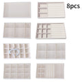 1 Set, (Including 8PCS) Flocking Jewelry Box Jewelry Tray