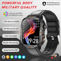 2025 New Military Grade Smart Watch Men 1.96" AMOLED Screen 5ATM Waterproof Simming Sports Fitness Tracker BT Call Smartwatches