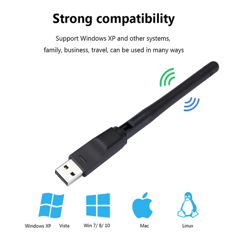 150Mbps MT7601 Wireless Network Card Mini USB WiFi Adapter LAN Wi - Fi Receiver Dongle Antenna 802.11 - Visuel 4 | SAMAG