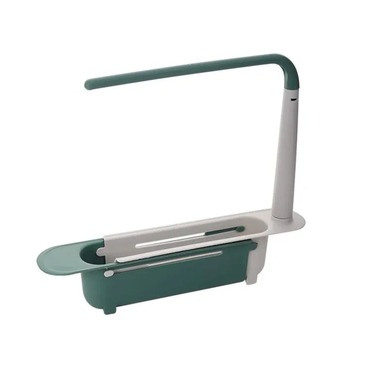 Telescopic Over Sink Organizer Rack Adjustable Kitchen Storage Tray for Soap Sponge Towel with Ventilated - View 6 | SAMAG