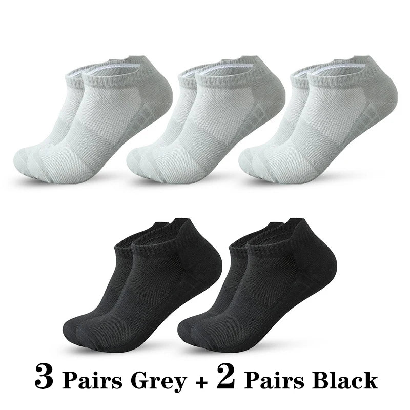 5 Pairs Ankle Running Socks Men Mesh Breathable Short | SAMAG