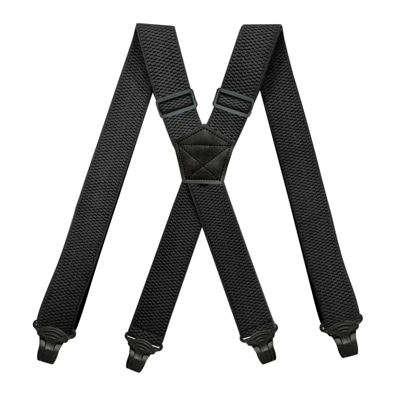 Deepeel 3.5X120cm Men's Adult 4 Clip Casual Trousers Fashion X - shaped Stripes Plastic Clamp Elastic - Visuel 10 | SAMAG