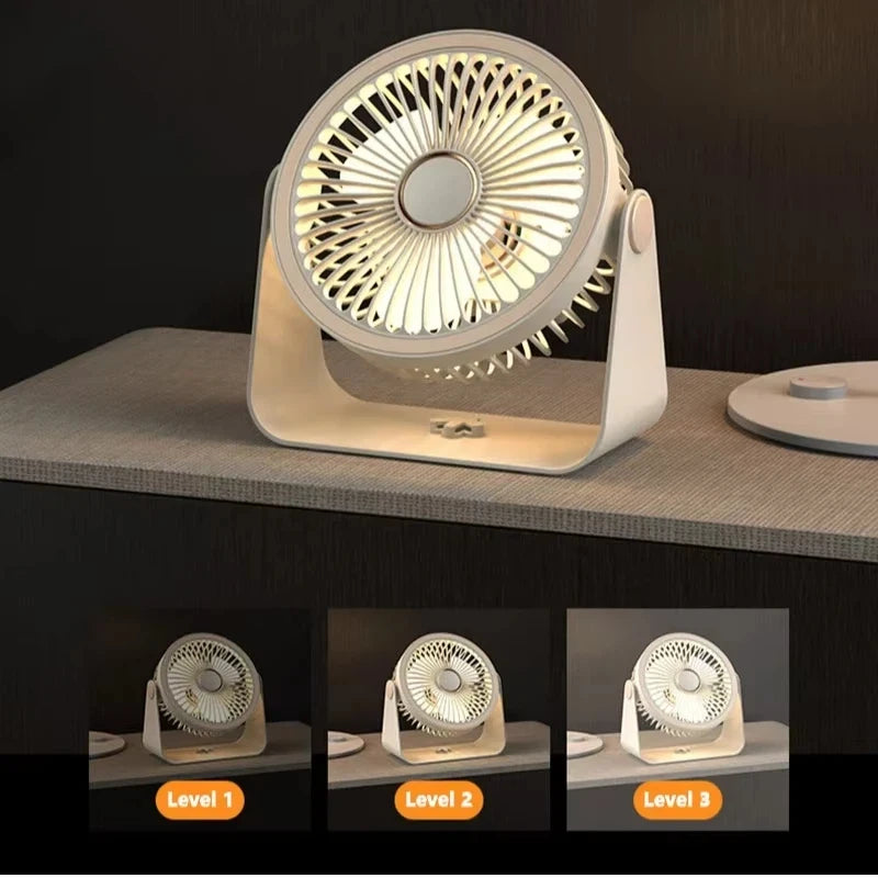 Lenovo USB Rechargeable Table Fan Portable Small Fan for Student Dormitory Computer Summer Gadget Home Desk Office Cooling Fan
