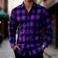 Men's Classic Red and Black Plaid Long-Sleeved Shirt | SAMAG