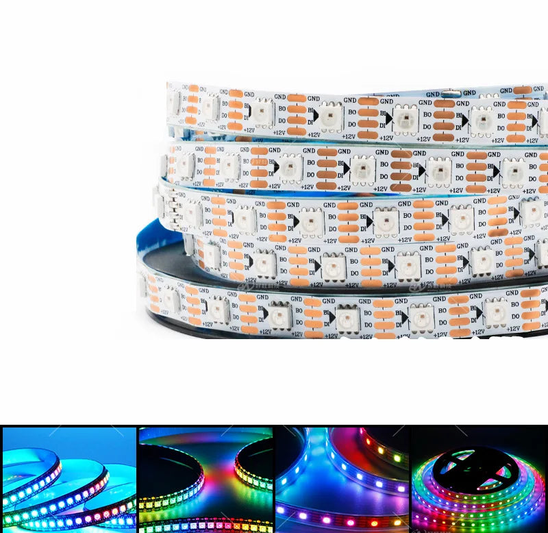 SK6812 RGBW Led Strip Light 4 in 1 Similar WS2812B 1m 5m 30 60 144 LEDs Individual Addressable RGBWW Led Lights IP30 65 67 5V12V