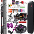 Sougayilang Casting Fishing Rod Reel Set 1.8/2.1m Carbon Fiber Casting Rod and Reel Max Drag 8kg with Line Lure for Bass Pike