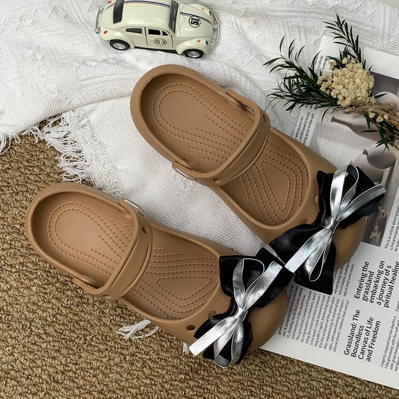 2026 ballet hole shoes platform slippers women's summer wear eva sandals non-slip Xiaohongshu Douyin women's explosion