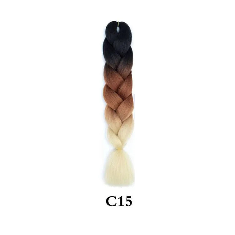Tereshar 1Pcs 24inch 100g Synthetic Braiding Hair Extensions Jumbo Braiding Hair Twist Crochet Braids Hair for Women