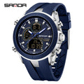 SANDA New 6279 Casual Men's Electronic Watch Sports Multi Functional Waterproof LED Dual Display - Visuel 12 | SAMAG