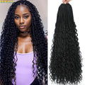 Bewill 1- 8 Packs Goddess Bohemian Box Braids Crochet Hair With Curly Ends 14 18 24 Inches Synthetic Box Braids Hair Extensions