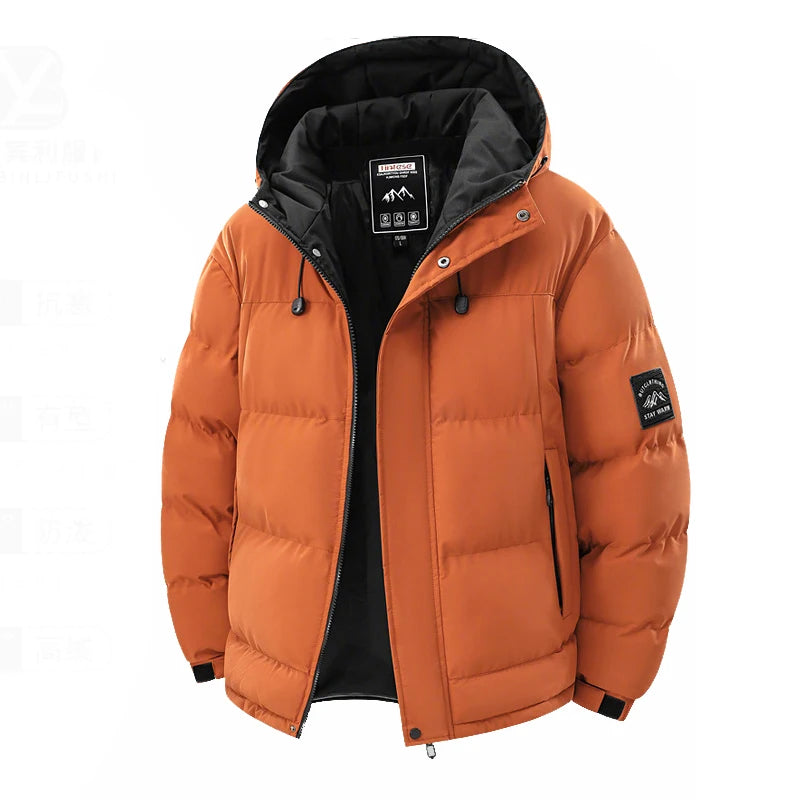 Winter Men's Warm Down Parkas Fashion Men Thermal Windbreaker Padded Coats Classic Men Cotton Warm Hooded Jackets Clothing