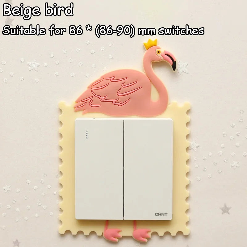 Lovely Cartoon Switch Stickers Luminous Socket Protective Cover Home Waterproof Wall Sticker Decorative Animal Switch Decoration