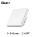 SONOFF M5 Matter Smart Wall Switch 80/86 Type Push Button Switch 1/2/3 Gang Switch Frame Work with Alexa Google Apple Home Alice