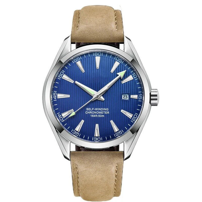 CUSTOM Logo Diy 41mm NH35 Mechanical Automatic Men's Sapphire Crystal Watch Luminous Markings Stainless Steel Waterproof Watches
