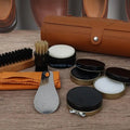 340D Leather Care Tool Set Includes Leather Conditioner Wooden Brush Polish Sponge and Shoehorn For Footwear Belt Bag Jackets
