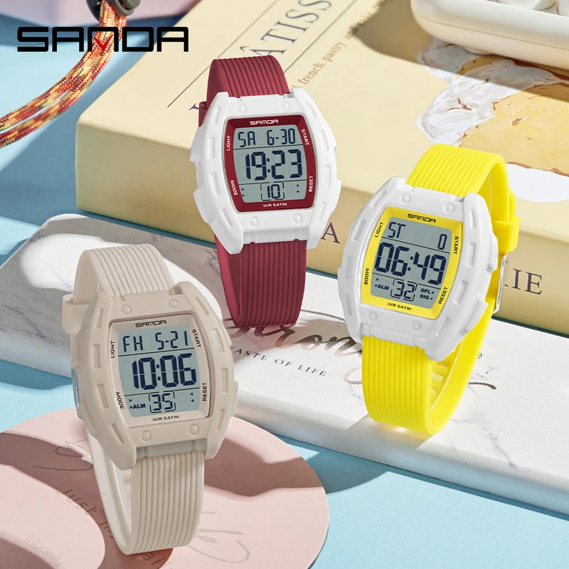 SANDA 6506 Men's Electronic Watches Stopwatch Alarm 5ATM Waterproof Sports Digital Watch for Men Luxury Shockproof Clock Reloj