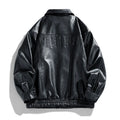 New men's PU leather jacket, stand-up motorcycle-style jacket, leather jacket for casual wear, high-quality durable jacket