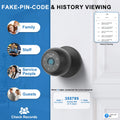 YFK Tuya Smart Door Knob 6 Ways Unlock Fingerprint Password NFC Card Physical Key Anti-peep Lock for Bedroom Office Rental House