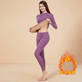 Men's Winter Set Half-high Collar First Layer 2 Pieces Tops + Pants Fleece Warm Elastic Thermal Thick Underwear Set