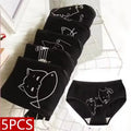 5Pcs/set Cotton Underwear Cute Cartoon Cat Panties for Woman Girl Soft Pantys Plus Size Breathable Briefs Female Sexy Lingerie