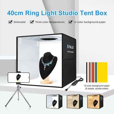 PULUZ 40cm Folding Portable Ring Light USB Photo Lighting | SAMAG