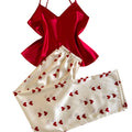 New V Neck Women's Pajamas with Contrast Color Solid | SAMAG