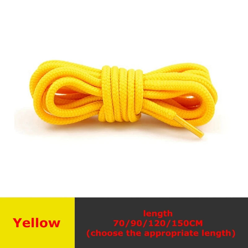 1 Pair Classic Solid Round Shoelaces Durable Polyester Shoe Laces Boot Laces Sneaker Shoestrings 21 Colors 70cm 90cm 120cm 150cm