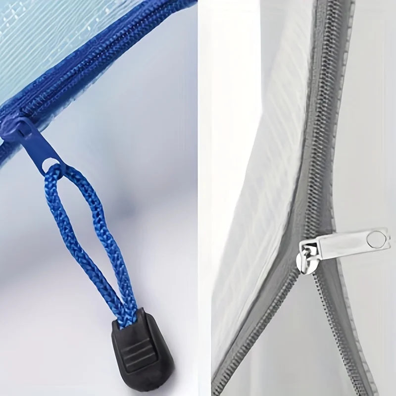 10pcs A3 Mixed Color, Student Supplies, Plastic, Folder Bag, Zip Folder, Mesh Zip Bag, Suitable For School Office Supplies