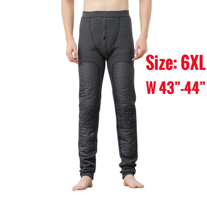 190cm 200 Cm Tall Men's Pant Fleece-lined Long Johns Male Extral Long Length Winter Thermal Underwear Pajama Legging Tight Wear