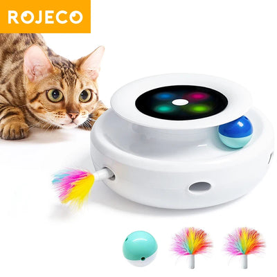 ROJECO Smart Cat Toys Automatic Feather Fun Ball Set | SAMAG