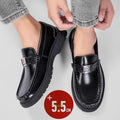 Men Genuine Leather Lift Loafers Business Casual Dress Shoes Invisible Height Increasing 5.5cm Elevator Comfortable Work Oxfords