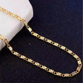 Fashion 18K Gold Necklace 2MM 16/18/20/22/24/26/28/30 Inch Side Chain For Women Men Jewelry 925 Silver - Visuel 2 | SAMAG