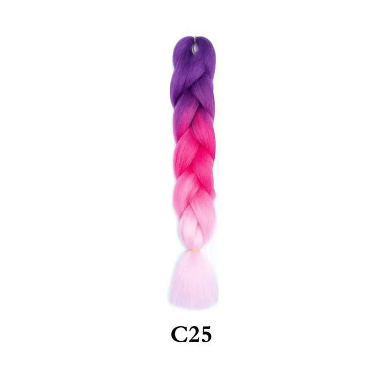 Tereshar 1Pcs 24inch 100g Synthetic Braiding Hair Extensions Jumbo Braiding Hair Twist Crochet Braids Hair for Women