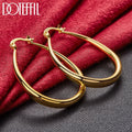 DOTEFFIL 18K Gold Smooth Circle 41mm Hoop Earrings For Women Man Lady Gift Fashion Charm Wedding Jewelry - Visuel 4 | SAMAG