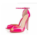 Summer Fish Mouth Sandals, Women's New Korean Version, One Line Buckle with Black, Sexy,Popular,Versatile,Thin Heels, High Heels
